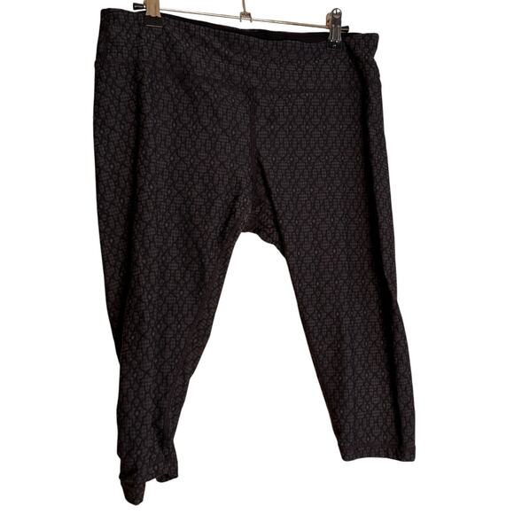 PrAna Misty Knicker Capri Yoga Leggings Women Large Black Stretch Ruched Workout - Picture 1 of 13